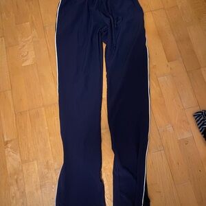 Dark Blue Track Pants with White Trim